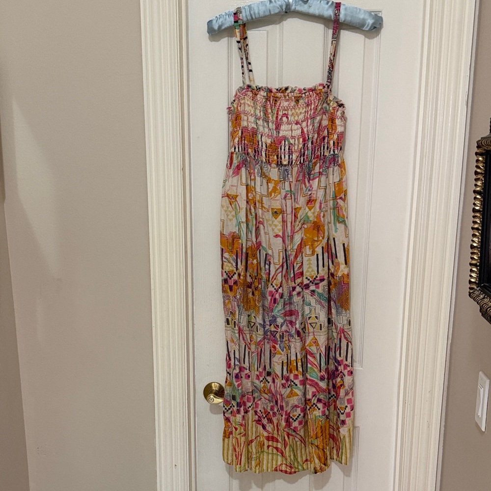 BEAUTIFUL Anthropologie Multicolor Smocked Detail Floral Dress;Size Small